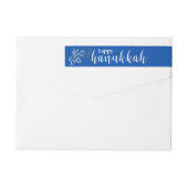 Happy Hanukkah Modern Script Blauw & Wit (Achterkant)