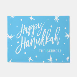 Happy Hanukkah Modern Script Custom Name Deurmat