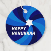 HAPPY HANUKKAH Moderne Wervelster van David Custom Bedankjes Labels (Voorkant)