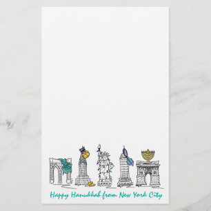 Happy Hanukkah NYC New York City Joodse Feestdagen Briefpapier