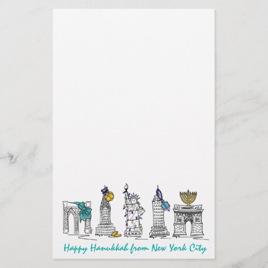 Happy Hanukkah NYC New York City Joodse Feestdagen Briefpapier (Voorkant)