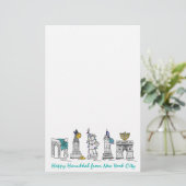 Happy Hanukkah NYC New York City Joodse Feestdagen Briefpapier (Staand voorkant)