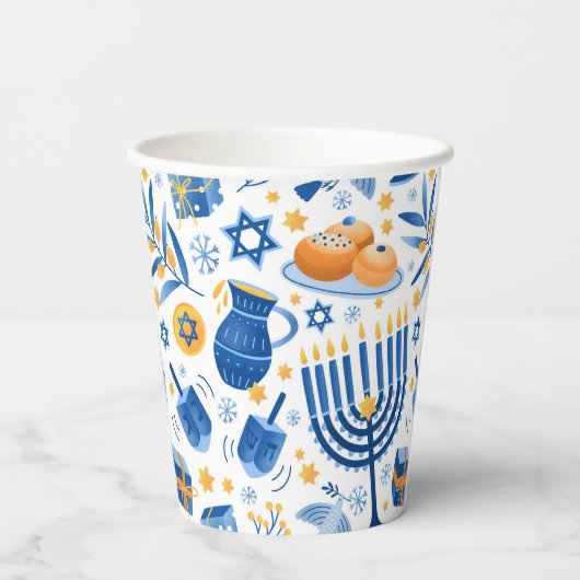 Happy Hanukkah Papieren Bekers (Achterkant)