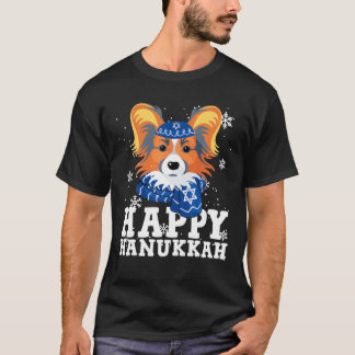 Happy Hanukkah Papillon Dog Funny Noel Ugly T-shirt