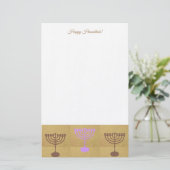 Happy Hanukkah Party Festival van de lichten Prach Briefpapier (Staand voorkant)