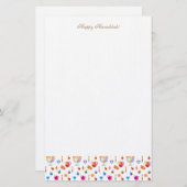 Happy Hanukkah Party Festival van de lichten Prach Briefpapier (Voorkant / Achterkant)