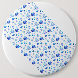 Happy Hanukkah Party - Mooie blauwe decoratie Ronde Button 6,0 Cm