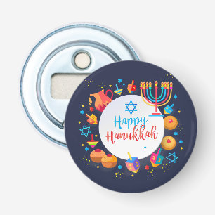 Happy Hanukkah Party Mooie Decoratie Button Flesopener