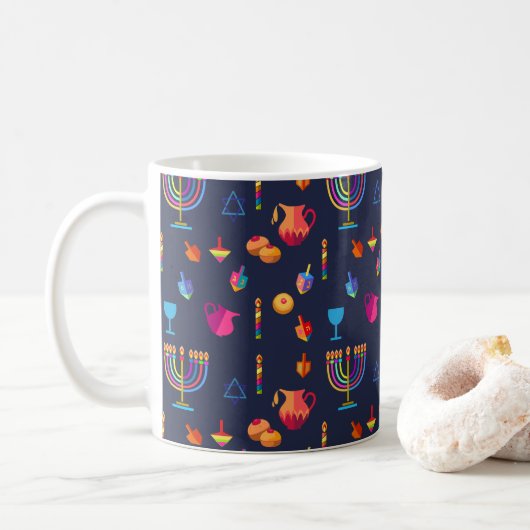 Happy Hanukkah Party Mooie Decoratie Koffiemok (Met donut)