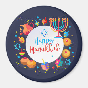Happy Hanukkah Party Mooie Decoratie Magneet