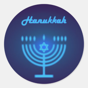 Happy Hanukkah Party Mooie Decoratie Ronde Sticker