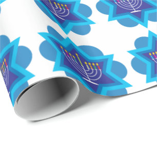 Happy Hanukkah-patroon klein 4a witte wrapping Pa Cadeaupapier