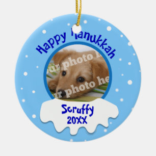 Happy Hanukkah Persoonlijke foto-Ornament Keramisch Ornament