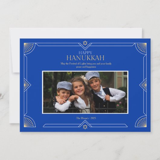 Happy Hanukkah Photo Holiday Card Feestdagenkaart (Voorkant)