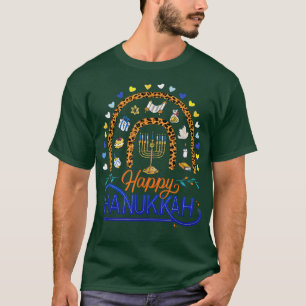 Happy HANUKKAH Rainbow - Menorah Jewish Holiday Hi T-shirt