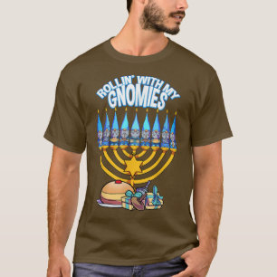 Happy Hanukkah Rollin met mijn gnomen Joodse mas T-shirt