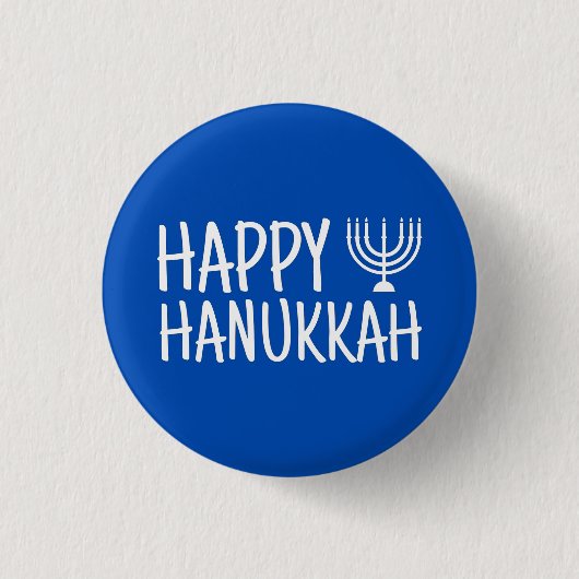 Happy Hanukkah Ronde Button 3,2 Cm (Voorkant)