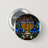 HAPPY HANUKKAH RONDE BUTTON 5,7 CM (Voorkant /achterkant)