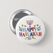Happy Hanukkah Ronde Button 5,7 Cm (Voorkant /achterkant)