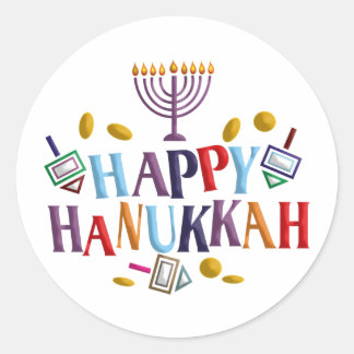 Happy Hanukkah Ronde Sticker