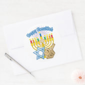 Happy Hanukkah Ronde Sticker (Envelop)