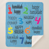 Happy Hanukkah Sherpa Dreidels Blanket/Medium Sherpa Deken (Voorkant)