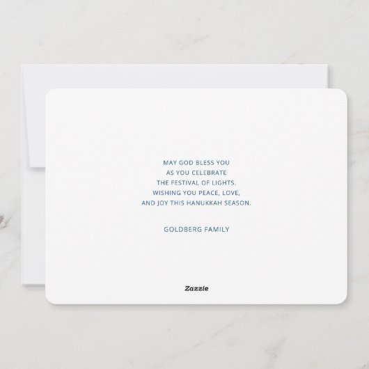 Happy Hanukkah Simple Cursive Custom Family Foto Feestdagenkaart (Achterkant)