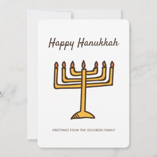 Happy Hanukkah Simple en Modern Menorah Greeting Feestdagenkaart