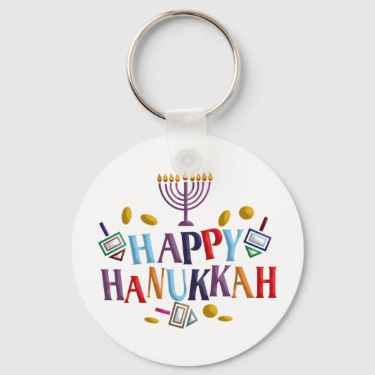 Happy Hanukkah Sleutelhanger (Voorkant)