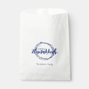 Happy Hanukkah Snow Bubbles Holiday Favor Bags Bedankzakje