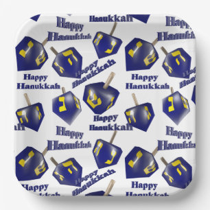 Happy Hanukkah Spinning Dreidel Papieren Bordje