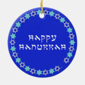 Happy Hanukkah Star Circle Keramisch Ornament (Achterkant)