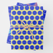 Happy Hanukkah Star Circle Wrapping Paper Sheets (In situ)