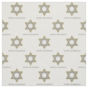 HAPPY HANUKKAH   Star of David  tekst Stof