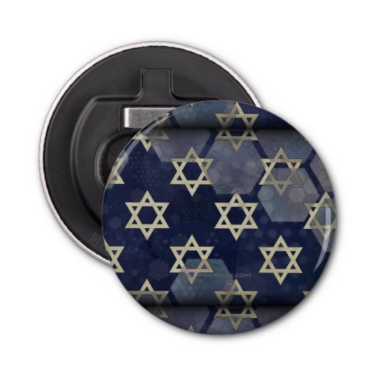 Happy Hanukkah Star van David menorah Dreidel Slip Button Flesopener (Voorkant)