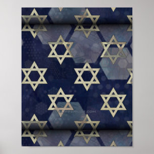 Happy Hanukkah Star van David menorah Dreidel Slip Poster