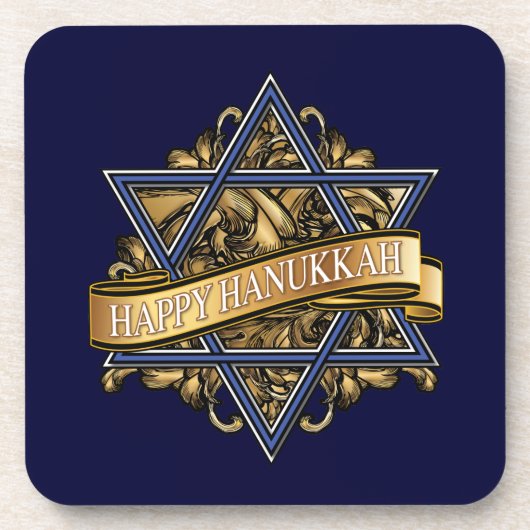 Happy Hanukkah Star van David Onderzetter (Voorkant)