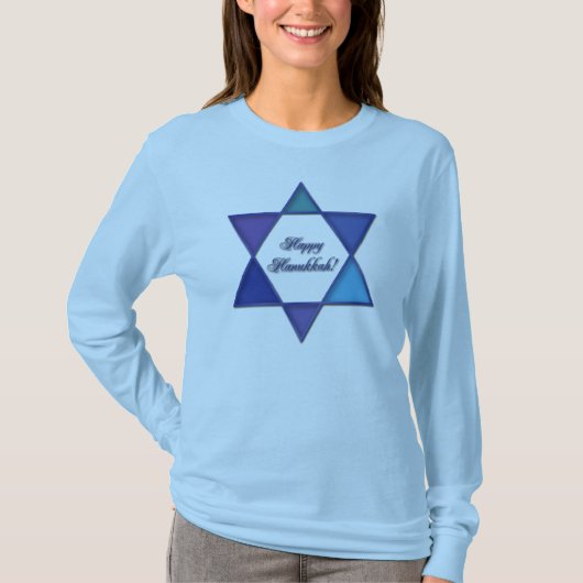Happy Hanukkah Star van David Shirt (Voorkant)