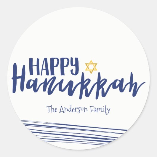 Happy Hanukkah Star van David Sticker Gift Label (Voorkant)