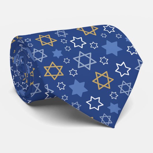 Happy Hanukkah Star van David Stropdas (Opgerold)