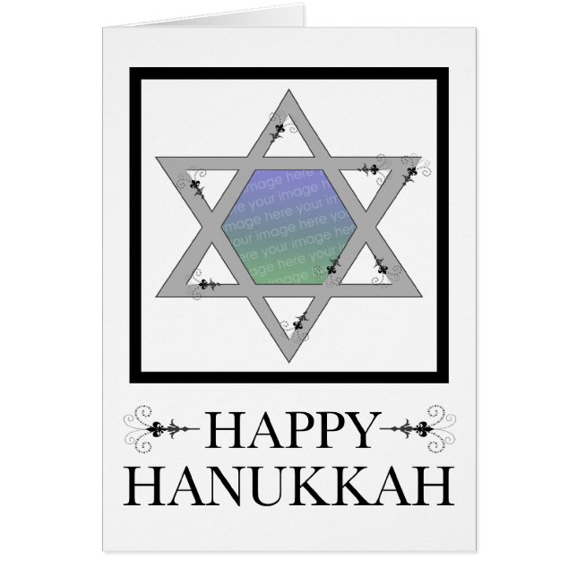 happy hanukkah : ster van de david - fotokaart (Voorkant)