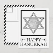 happy hanukkah : ster van de david - fotokaart feestdagenkaart (Voorkant / Achterkant)