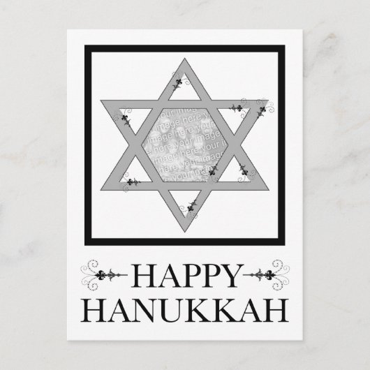 happy hanukkah : ster van de david - fotokaart feestdagenkaart (Voorkant)