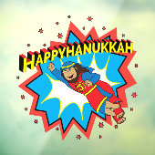 Happy Hanukkah Super Judah Window Cling Raamsticker (Vel 3)