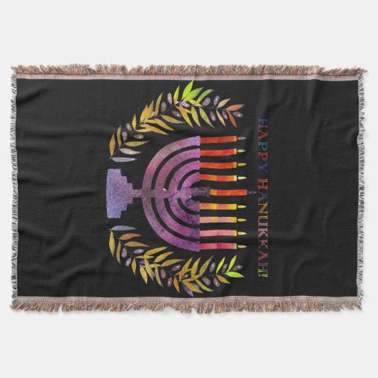 Happy Hanukkah Throw Deken (Voorkant)