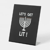 Happy Hanukkah Tis The Season Get Reclamebord Met Voetstuk (Voorkant)