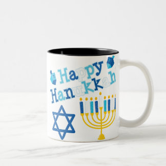 Happy Hanukkah Tweekleurige Koffiemok