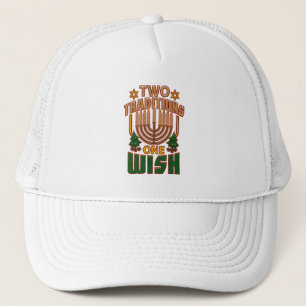 Happy Hanukkah Two Traditions One Wish Kerstmis Trucker Pet