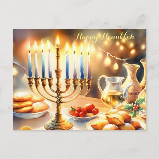 Happy Hanukkah Uitnodiging Briefkaart (Voorkant)