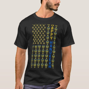 Happy HANUKKAH USA vlag met Menorahs joods hotel T-shirt